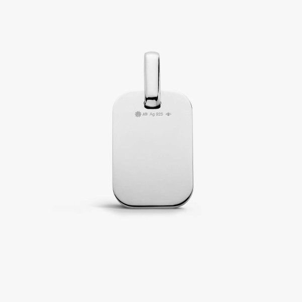 Pendentif Arthus Bertrand tag Ruban argent polie rhodiée
