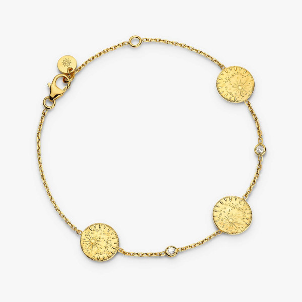 Bracelet Arthus Bertrand Pluie d'Étoiles trois motifs & diamants satinée