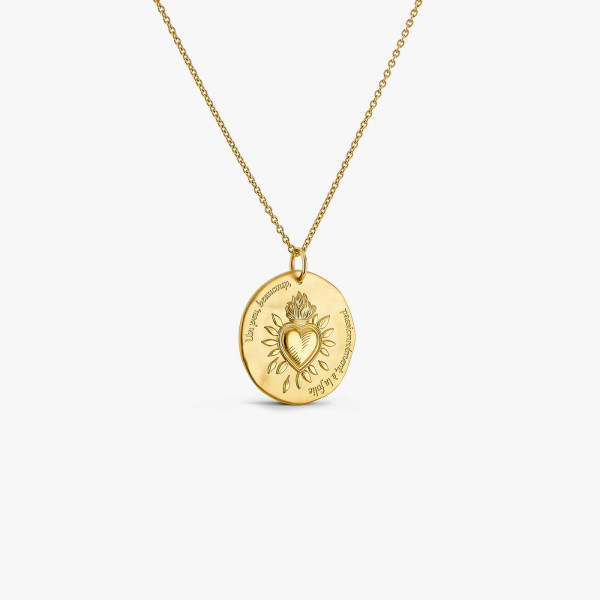 Médaille Arthus Bertrand Cœur Sacré vermeil 25 mm satinée