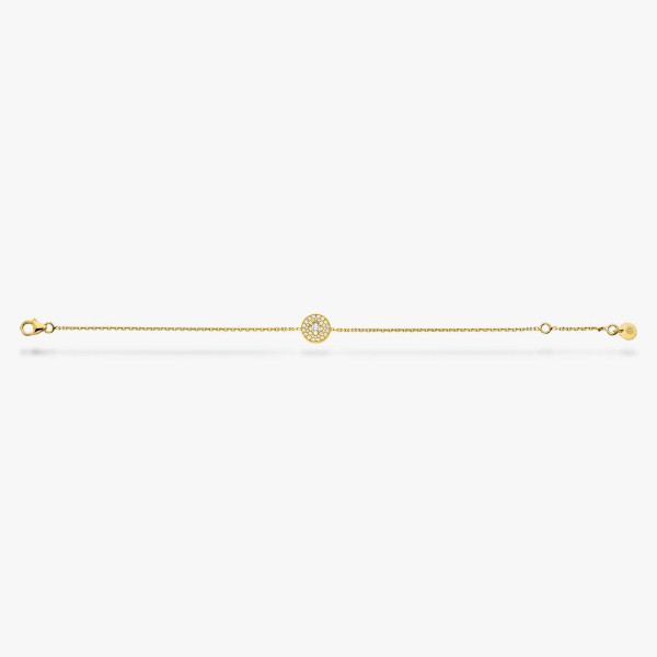 Bracelet Arthus Bertrand Royale or jaune pavé de diamants 9 mm polie