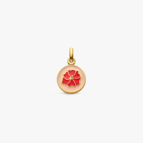 Pendentif Arthus Bertrand coquelicot or jaune rose poudré 10 mm polie