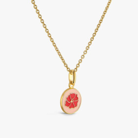Pendentif Arthus Bertrand coquelicot or jaune rose poudré 10 mm polie