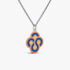 Pendentif Arthus Bertrand Enlacé Pop argent orange 30 mm polie