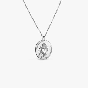 Médaille Arthus Bertrand Cœur Sacré argent 25 mm sablée rhodiée