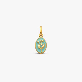 Pendentif Arthus Bertrand muguet or jaune vert d'eau 10 mm polie