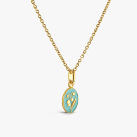 Pendentif Arthus Bertrand muguet or jaune vert d'eau 10 mm polie