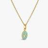 Pendentif Arthus Bertrand muguet or jaune vert d'eau 10 mm polie
