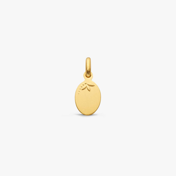 Pendentif Arthus Bertrand muguet or jaune vert d'eau 10 mm polie