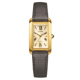 Montre Citizen femme 19 mm Eco-Drive cuir verre saphir