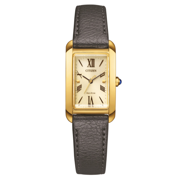 Montre Citizen femme 19 mm Eco-Drive cuir verre saphir