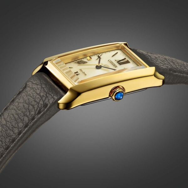 Montre Citizen femme 19 mm Eco-Drive cuir verre saphir