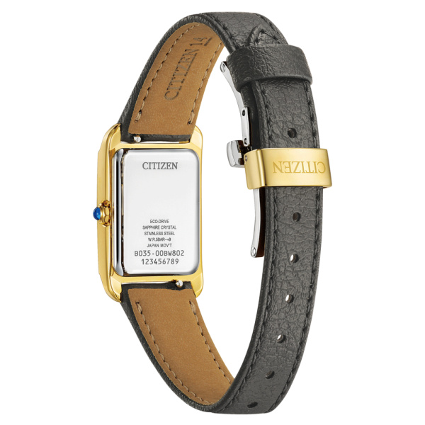 Montre Citizen femme 19 mm Eco-Drive cuir verre saphir