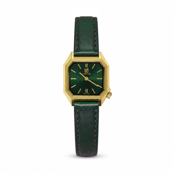 Montre Occasion March LA.B Lady Mansart PVD Cadran Forest Bracelets Cuir Vert + Noir