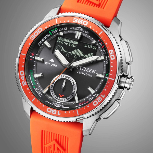 Montre Citizen Promaster Wave Tracker JV3000-13E Eco-Drive 42 mm Bracelet Caoutchouc Orange