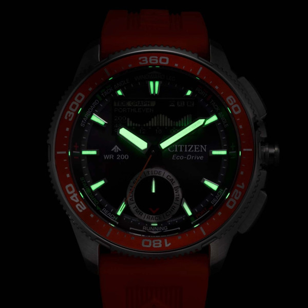 Montre Citizen Promaster Wave Tracker JV3000-13E Eco-Drive 42 mm Bracelet Caoutchouc Orange