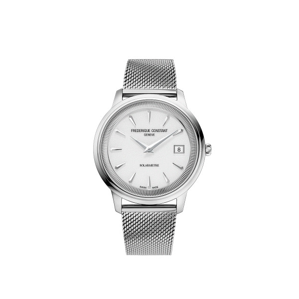 Montre Frédérique Constant Moneta Solarmètre 39 mm Solaire Cadran Blanc