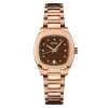 Montre Mido Multifort TV 28 mm Quartz PVD Or Rose Cadran Marron Diamants