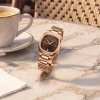 Montre Mido Multifort TV 28 mm Quartz PVD Or Rose Cadran Marron Diamants