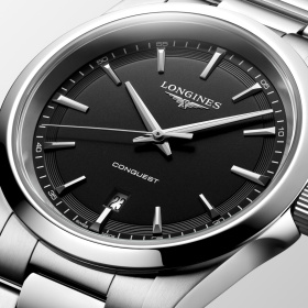Montre Longines Conquest 41 mm Quartz Cadran Noir Sablé