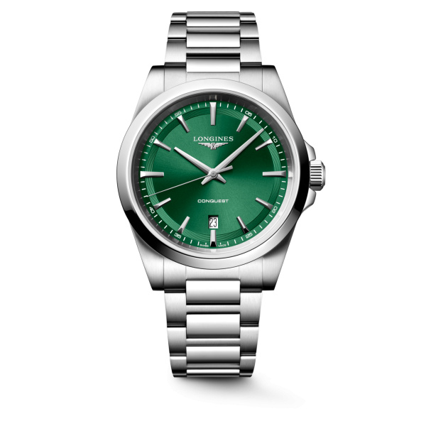 Montre Longines Conquest 41 mm Quartz Cadran Vert Soleillé