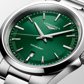 Montre Longines Conquest 41 mm Quartz Cadran Vert Soleillé