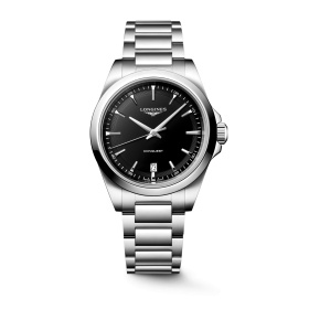 Montre Longines Conquest 38 mm Quartz Cadran Noir Sablé