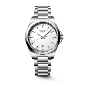 Montre Longines Conquest 38 mm Quartz Cadran Blanc Sablé