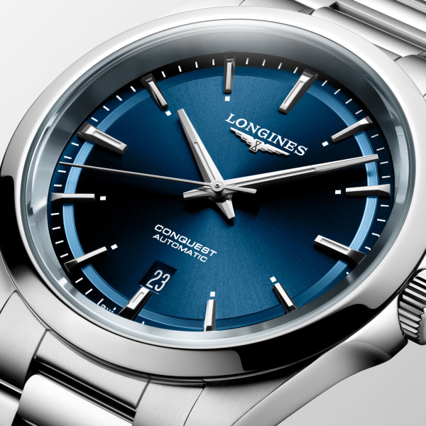 Montre Longines Conquest 38 mm Quartz Cadran Blanc Sablé