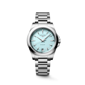 Montre Longines Conquest 34 mm Quartz Cadran Bleu Menthe Sablé