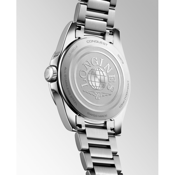Montre Longines Conquest 34 mm Quartz Cadran Vert Soleillé