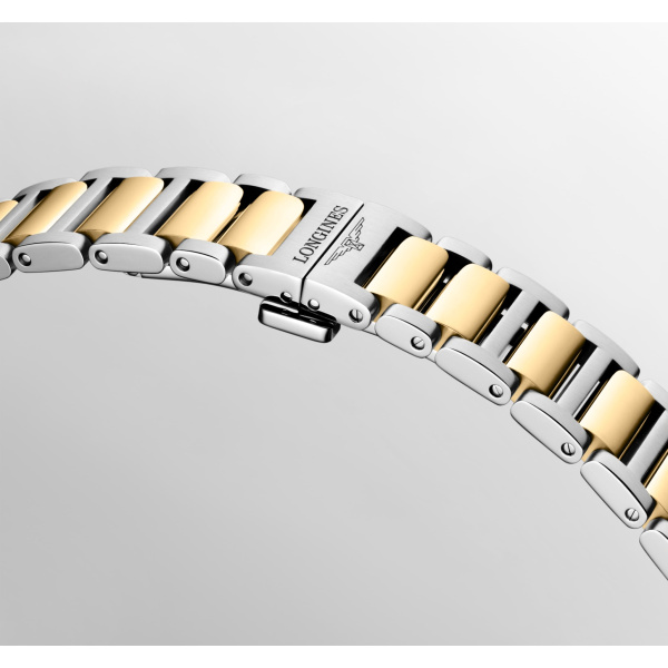 Montre Longines Conquest 34 mm Quartz PVD Or Jaune Cadran Blanc