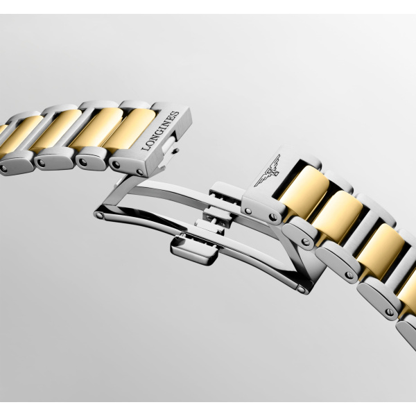 Montre Longines Conquest 34 mm Quartz PVD Or Jaune Cadran Blanc