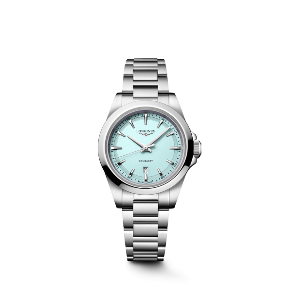 Montre Longines Conquest 30 mm Quartz Cadran Bleu Menthe Sablé
