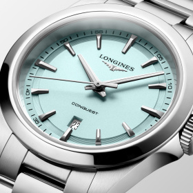 Montre Longines Conquest 30 mm Quartz Cadran Bleu Menthe Sablé