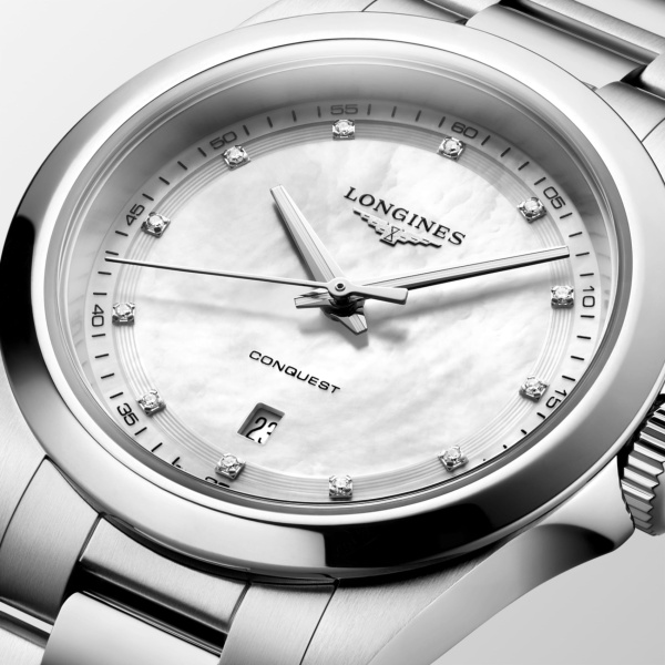 Montre Longines Conquest 30 mm Quartz Cadran Nacre Blanche