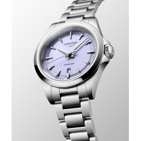 Montre Longines Conquest 30 mm Quartz Cadran Mauve Lavande