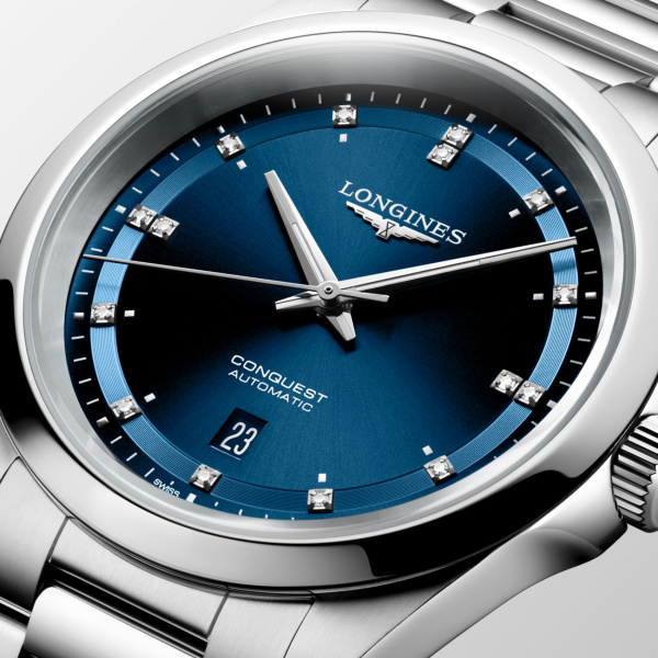 Montre Longines Conquest 41 mm Automatique Cadran Bleu Soleillé