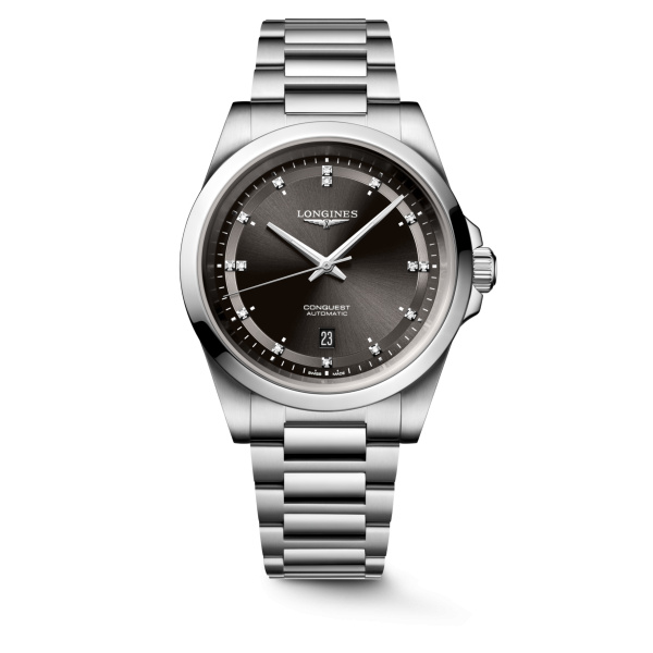 Montre Longines Conquest 41 mm Automatique Cadran Noir Soleillé