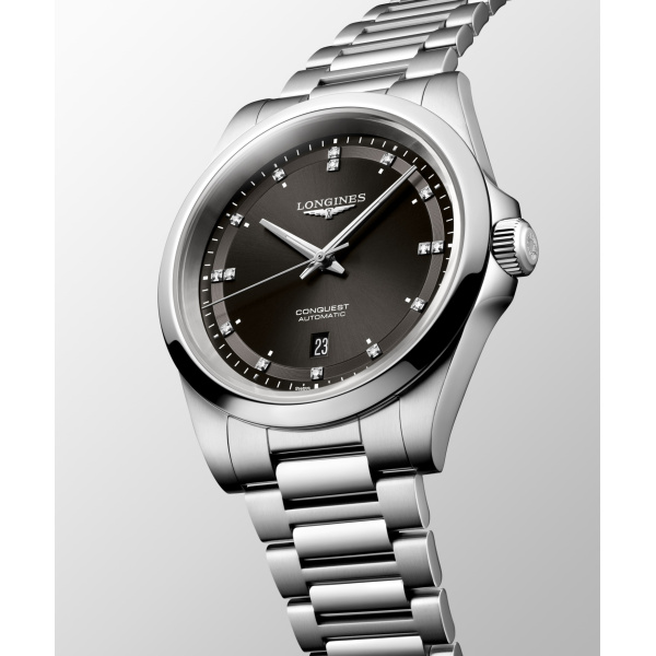 Montre Longines Conquest 41 mm Automatique Cadran Noir Soleillé