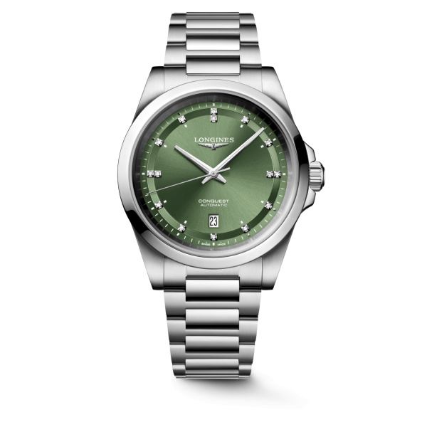 Montre Longines Conquest 41 mm Automatique Cadran Vert Soleillé