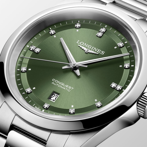Montre Longines Conquest 41 mm Automatique Cadran Vert Soleillé