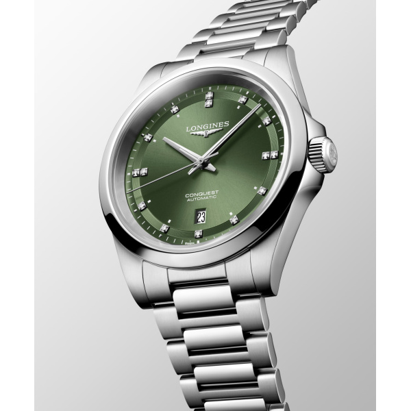 Montre Longines Conquest 41 mm Automatique Cadran Vert Soleillé