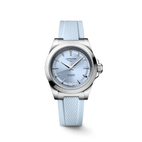 Montre Longines Conquest 34 mm Automatique Bleu Bracelet Caoutchouc