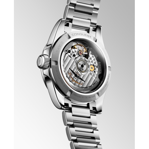 Montre Longines Conquest 34 mm Automatique Nacre Sertie Diamants