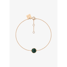 Bracelet Ginette NY or rose & agate verte