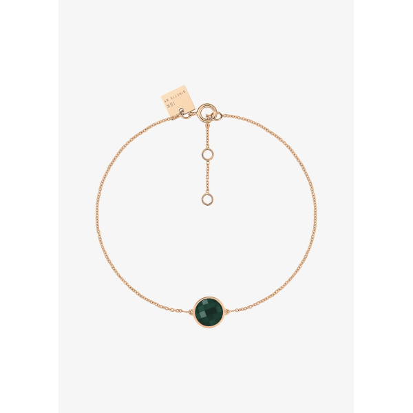 Bracelet Ginette NY or rose & agate verte