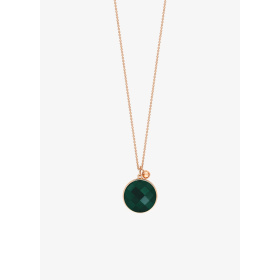 Collier Ginette NY Pixie Ever or rose & agate verte