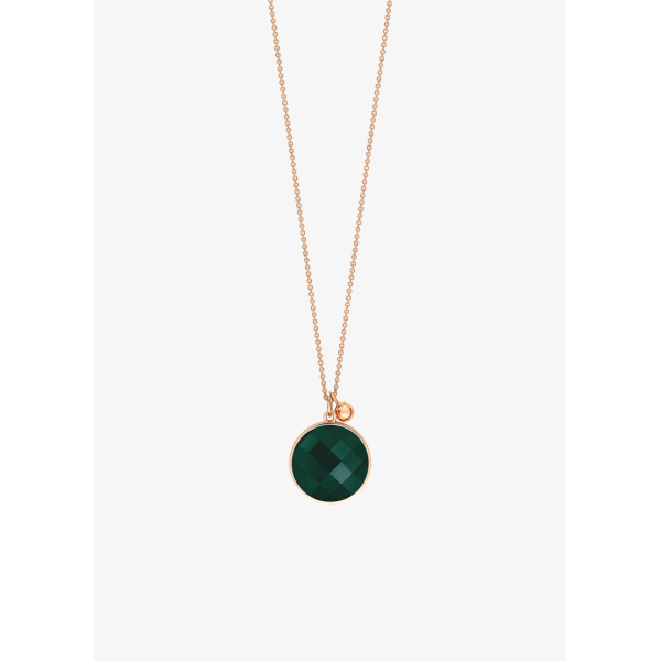 Collier Ginette NY Pixie Ever or rose & agate verte