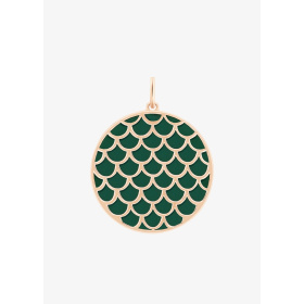 Pendentif Ginette NY charm or rose & agate verte