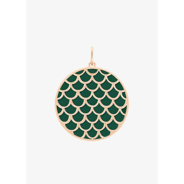 Pendentif Ginette NY charm or rose & agate verte